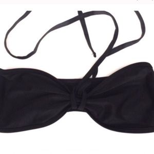 American Apparel Swim - Black Bandeau Bikini Top w Adjustable String Tie American Apparel Swim - Black Bandeau Bikini Top w Adjustable String Tie